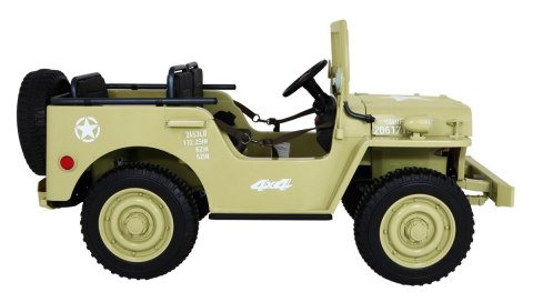 MOCNY 4x4 3osobowy MAX 60KG JEEP willys AUTO na akumulator Wojskowy