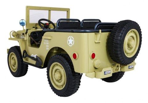 MOCNY 4x4 3osobowy MAX 60KG JEEP willys AUTO na akumulator Wojskowy