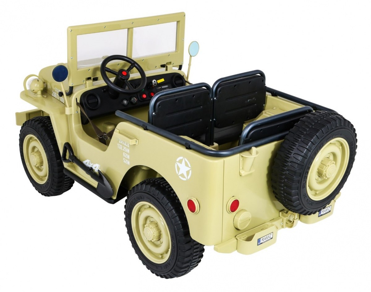 MOCNY 4x4 3osobowy MAX 60KG JEEP willys AUTO na akumulator Wojskowy MOCNY 4x4 3osobowy MAX 60KG JEEP willys AUTO na akumulator Wojskowy