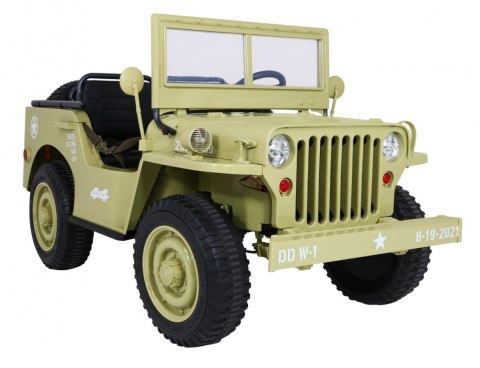 MOCNY 4x4 3osobowy MAX 60KG JEEP willys AUTO na akumulator Wojskowy