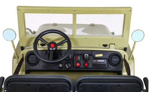 MOCNY 4x4 3osobowy MAX 60KG JEEP willys AUTO na akumulator Wojskowy
