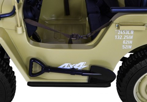 MOCNY 4x4 3osobowy MAX 60KG JEEP willys AUTO na akumulator Wojskowy