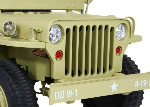 MOCNY 4x4 3osobowy MAX 60KG JEEP willys AUTO na akumulator Wojskowy