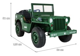 MOCNY 4x4 3osobowy MAX 60KG JEEP willys AUTO na akumulator Wojskowy