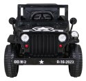 Samochód AUTO  na akumulator Retro Wojskowy Czarny