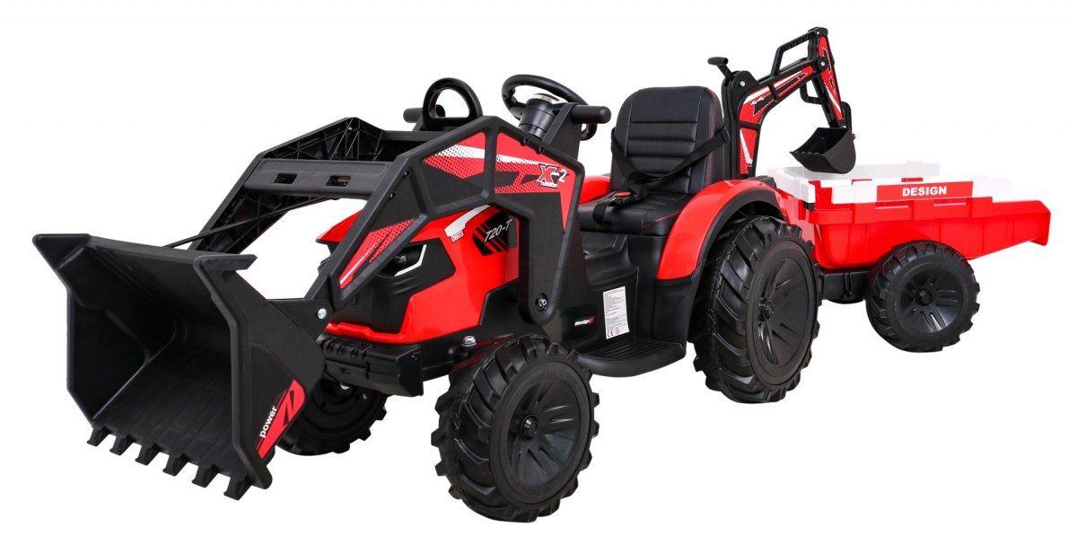 Samochód AUTO na akumulator Traktor Z Przyczepą 720-T Czerwony Samochód AUTO na akumulator Traktor Z Przyczepą 720-T Czerwony