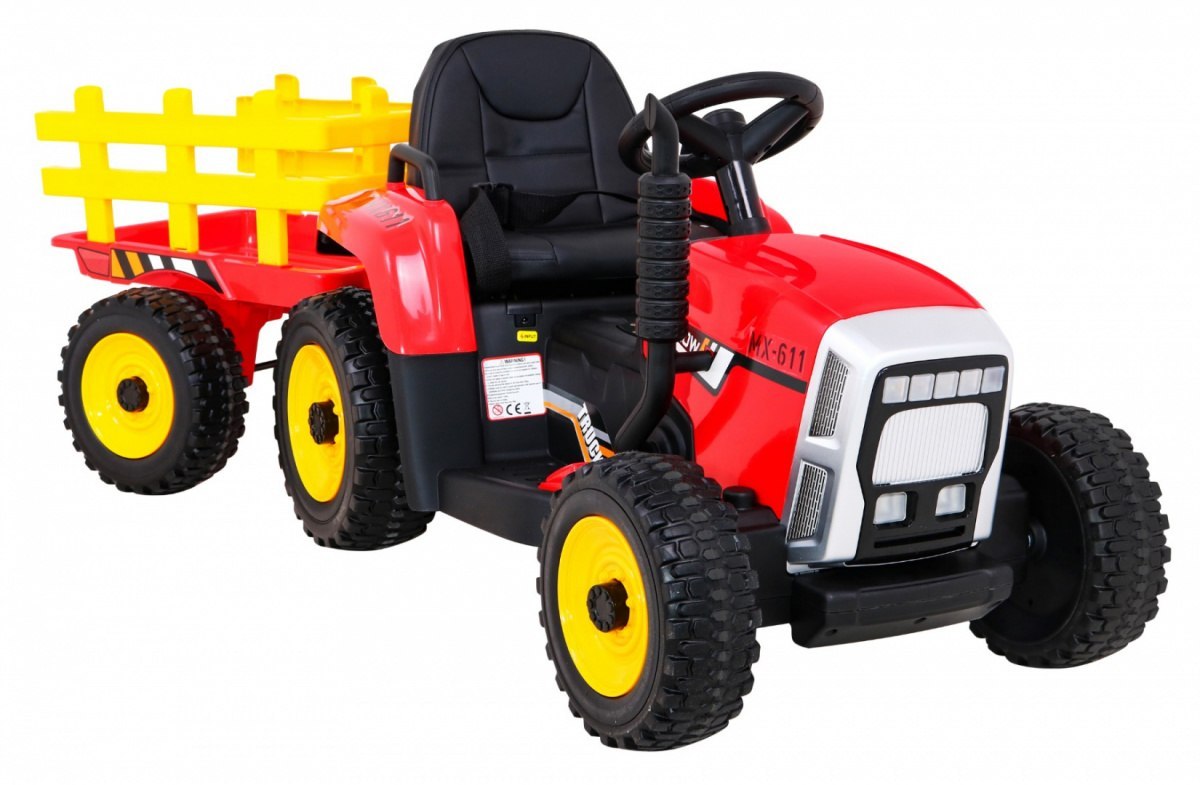 Samochód AUTO  na akumulator Traktor z Przyczepą BLOW Czerwony