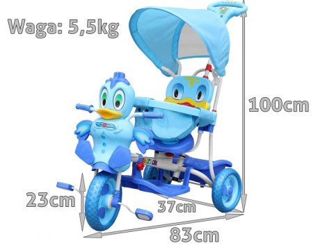 Rowerek 3 Kołowy rower  trzykołowy Wesoła Kaczka A11-2 Niebieski