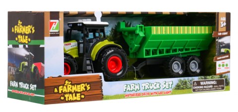 Interaktywny traktor z przyczepą + podajnik ślimakowy