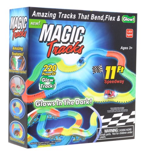 Elastyczny tor wyścigowy dla dzieci auto autka Świeci w ciemności