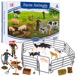 Zestaw farma z figurkami i akcesoriami Rolnicy + zwierzęta + sprzęt