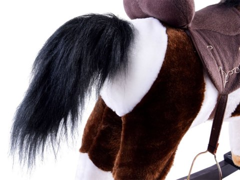 Duży konik KOŃ na biegunach merda ogonem