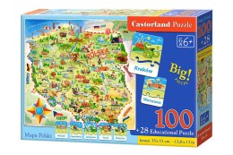 Castorland Mapa Polski 100ele i quiz Puzzle CA0010