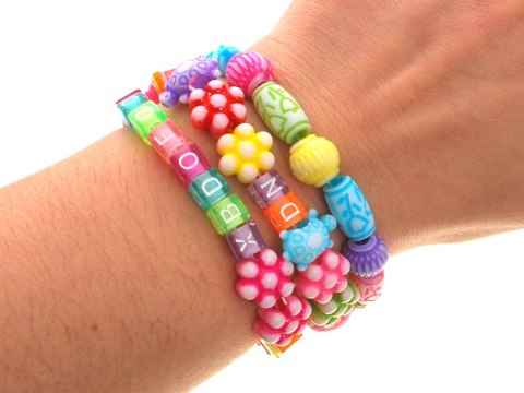 Kolorowe Koraliki literki zrób bransoletki ZA1773