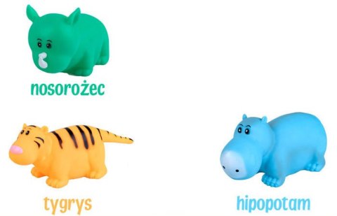 Gumowe zwierzatka SAFARI słoń, lew, tygrys ZA2077