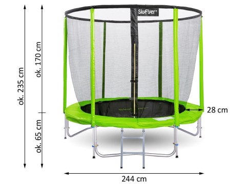 2w1 Trampolina ogrodowa SKYFLYER RING 2w1 244cm 8FT