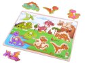 Puzzle dla dzieci bajkowe bajki  drewniane Dinozaury układanka 9 ele ZA3595