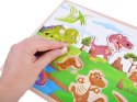 Puzzle dla dzieci bajkowe bajki  drewniane Dinozaury układanka 9 ele ZA3595