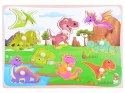 Puzzle dla dzieci bajkowe bajki  drewniane Dinozaury układanka 9 ele ZA3595