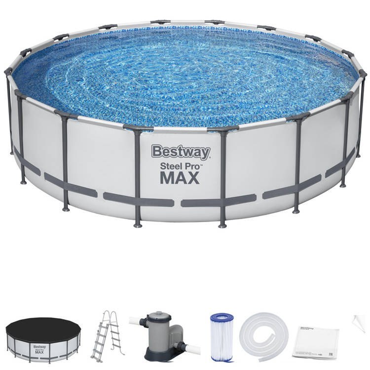 Bestway Basen stelażowy 488x122cm 10w1 szary 5612Z Bestway Basen stelażowy 488x122cm 10w1 szary 5612Z