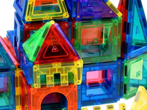 Edukacyjne Klocki magnetyczne PANELE 100ele ZA3860