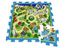 Puzzle dla dzieci bajkowe bajki  piankowe Mata uliczka wyścigi 31x31 ZA3150