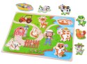 Puzzle dla dzieci bajkowe bajki  drewniane zwierzęta Farma 10 elem ZA3597