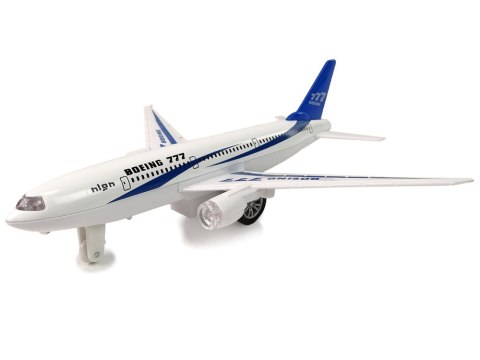 Samolot Pasażerski Boeing 777 Biały Napęd Światła Dźwięki Samolot Pasażerski Boeing 777 Biały Napęd Światła Dźwięki