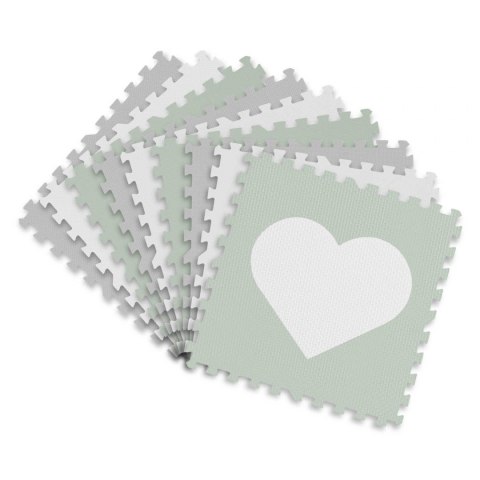 Mata piankowa puzzle 150x150cm 16 szt. szaro-miętowy