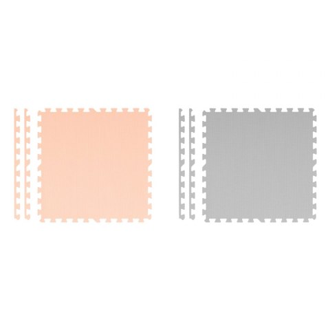 Mata piankowa puzzle 180x180cm 9 szt. szaro-brzoskwiniowa