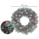 Stroik świąteczny 40 cm szyszki, jarzębina Plonos 4838