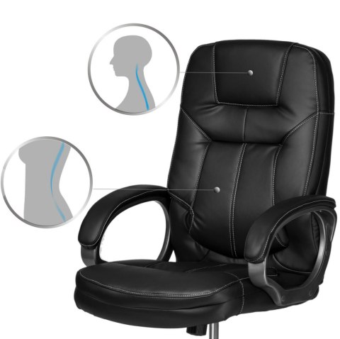 Fotel gabinetowy ze skóry Sofotel 355 czarny