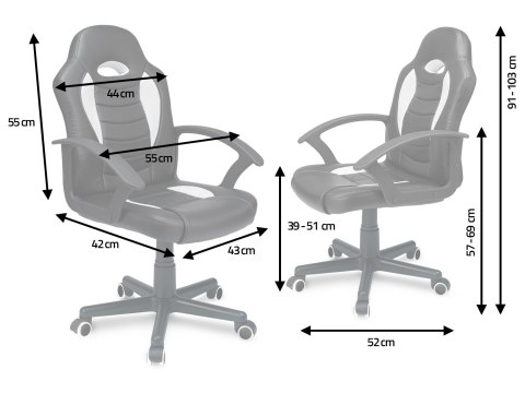 Gamingowy fotel obrotowy dla gracza biały Sofotel Scorpion