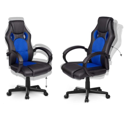 Gamingowy fotel obrotowy dla gracza czarno-niebieski Sofotel Master