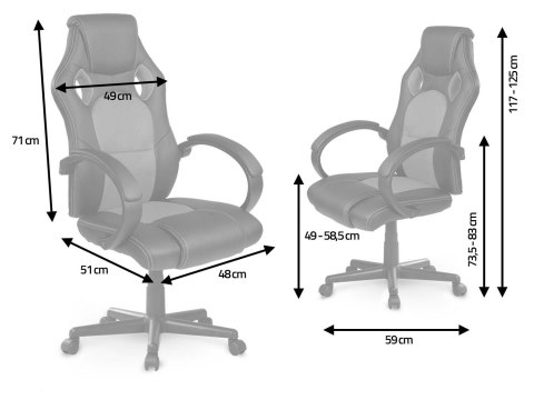 Gamingowy fotel obrotowy dla gracza szary Sofotel Master