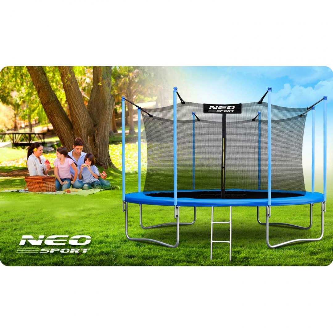 Trampolina ogrodowa 12ft/374cm z siatką wewnętrzną i drabinką Neo-Sport Trampolina ogrodowa 12ft/374cm z siatką wewnętrzną i drabinką Neo-Sport