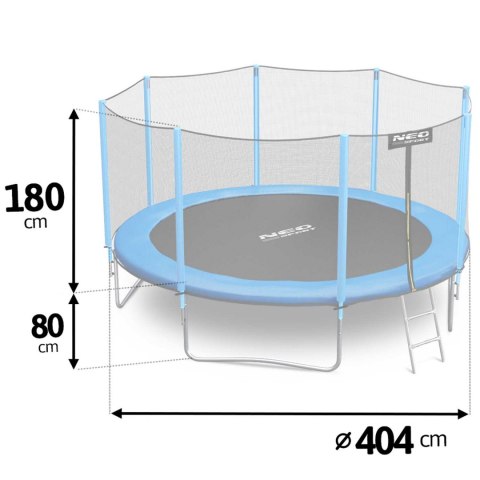 Trampolina ogrodowa 13ft/404cm z siatką zewnętrzną i drabinką Neo- 