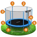 Trampolina ogrodowa 8ft/252cm z siatką zewnętrzną i drabinką Neo- 