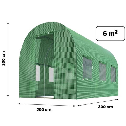 Tunel ogrodowy wzmacniany 2x3m 6m2 Plonos Tunel ogrodowy wzmacniany 2x3m 6m2 Plonos