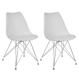 Nowoczesne krzesło skandynawskie Sofotel Kapra - białe 2 szt.