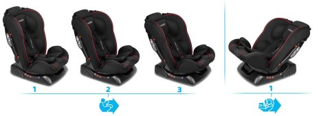 Fotelik samochodowy Lorenzo 0-25kg czarno-czerwony
