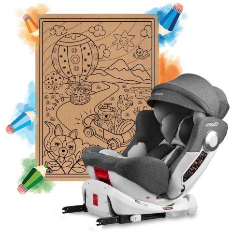 Fotelik samochodowy obrotowy Stigo szaro-biały