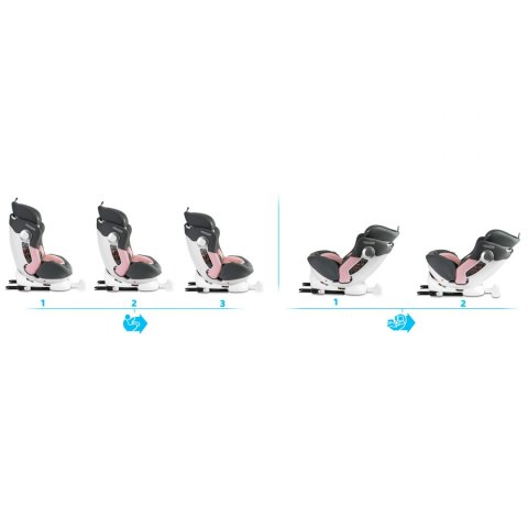 Fotelik samochodowy obrotowy Stigo szaro-różowy