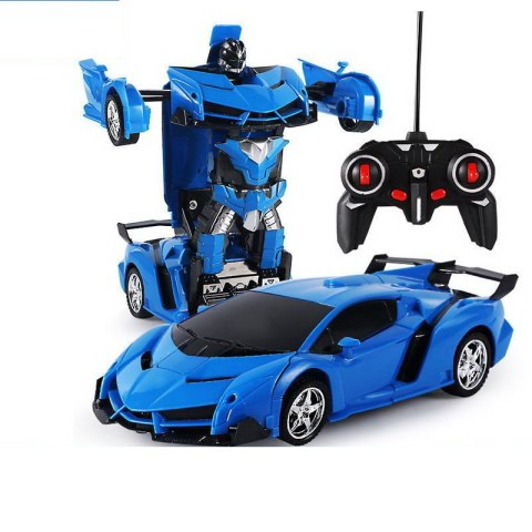Auto Robot Transformers 2w1 R/C Pilot Światło Dźwięk Drift Niebieski