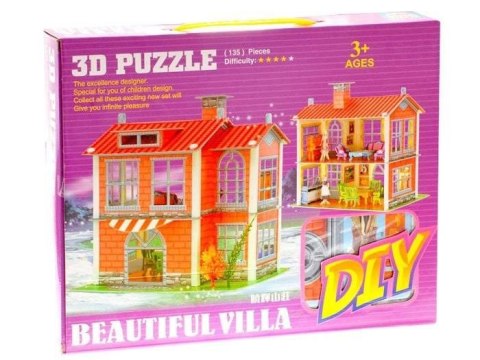 Zestaw Kreatywnych Puzzle dla dzieci bajkowe bajki  3D WILLA domek ZA0223