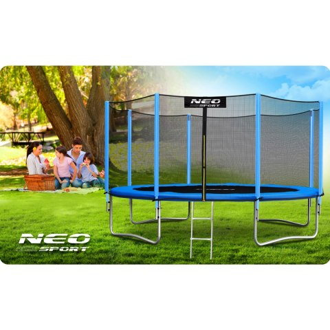 Trampolina ogrodowa 12ft/374cm z siatką zewnętrzną i drabinką Neo- 