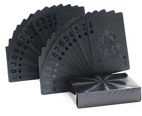 Karty do gry plastikowe czarne