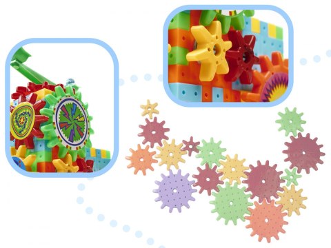 Klocki Konstrukcyjne układanka edukacyjna zębatki plac zabaw 81szt