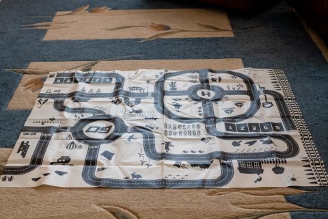 Mata do zabawy miasto ulica + znaki drogowe wodoodporna 130x100cm