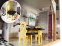 Domek dla lalek drewniany MDF + mebelki 122cm XXL LED